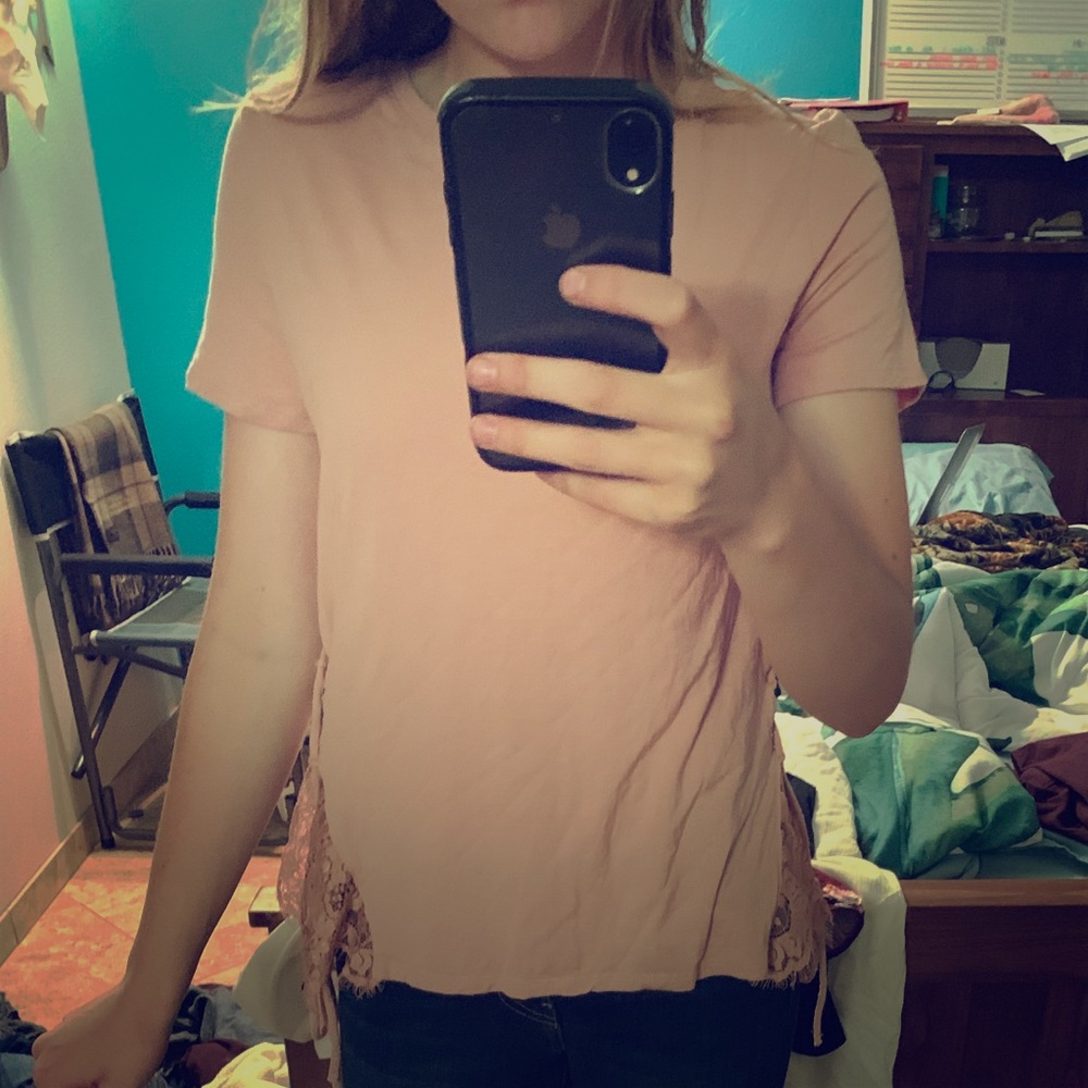 SM American Rag Pink Lacy T-Shirt